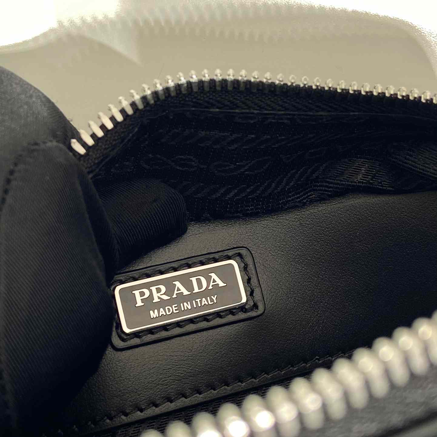 Prada Brique Brushed Leather Bag With Triangle Motif - 