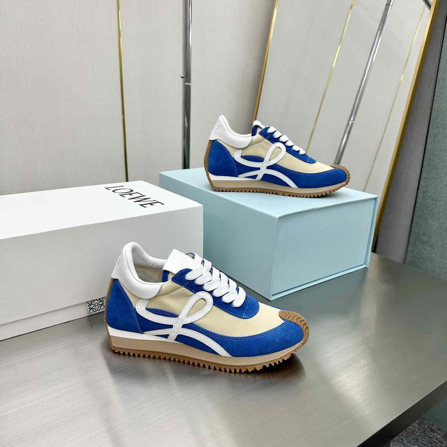Loewe Flow Runner In Nylon And Suede - 