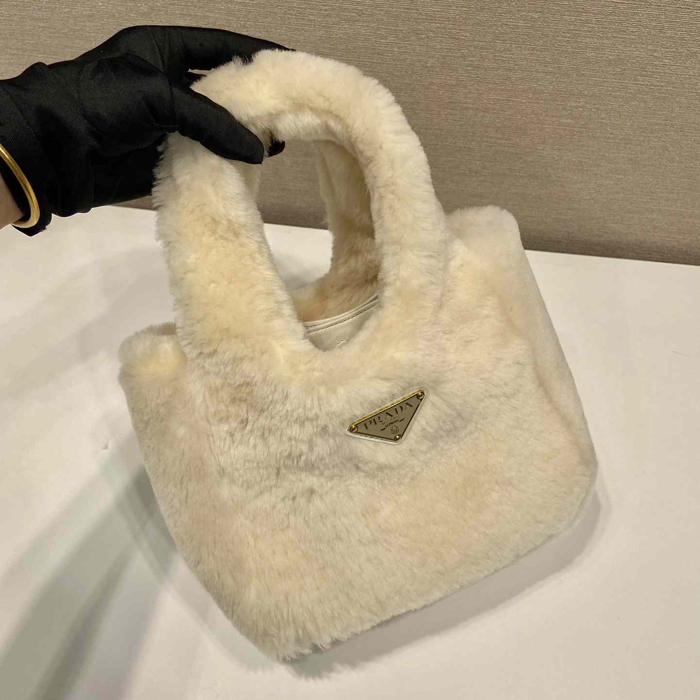Prada Shearling Mini Handbag - 