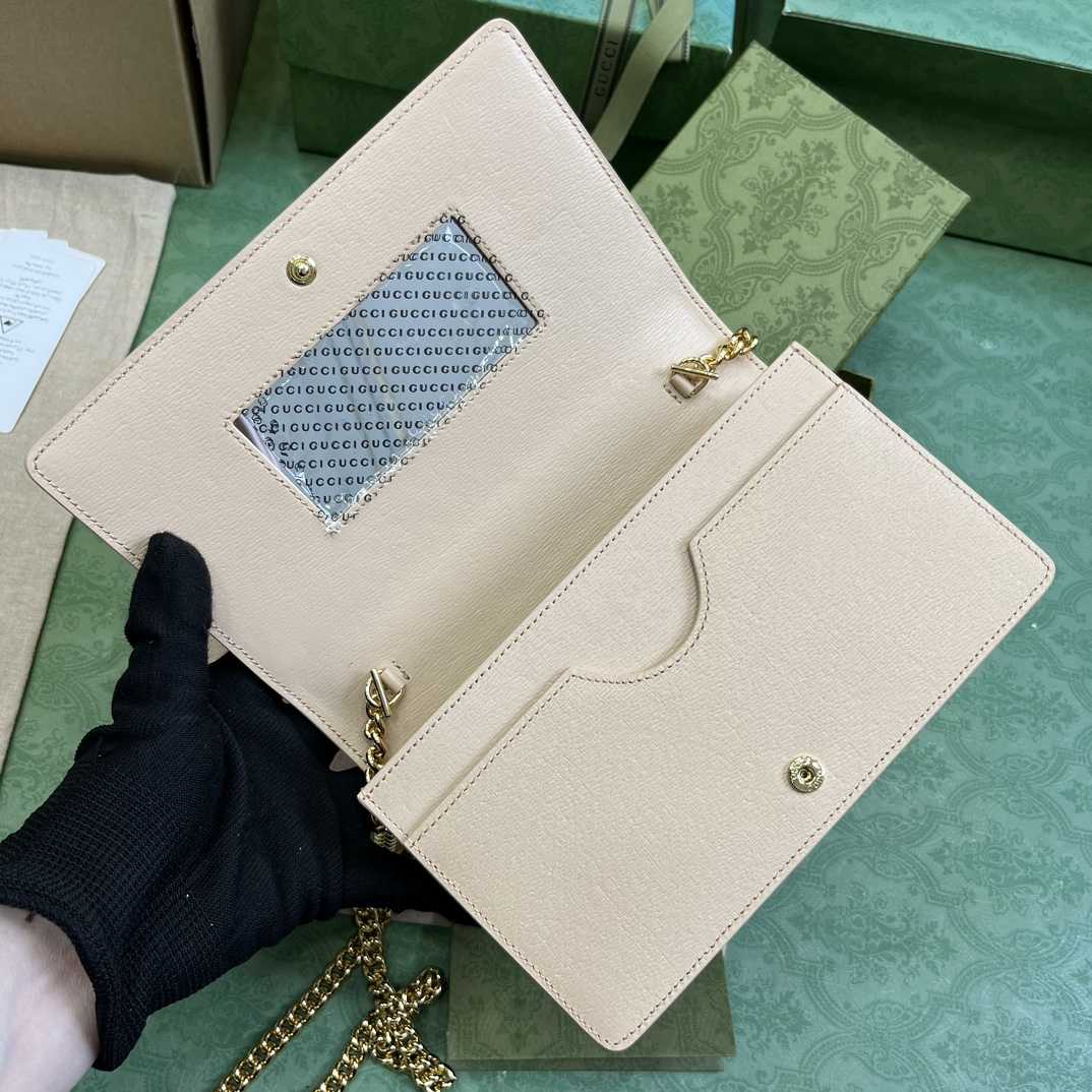 Gucci Chain Wallet With Gucci Script (12.5x 20x 4cm) - 