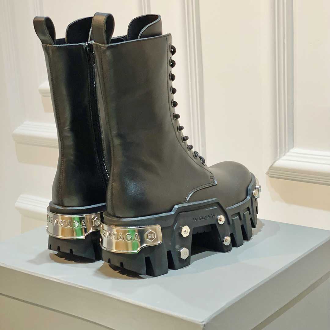 Balenciaga Bulldozer Lace-Up Boot In Black - 