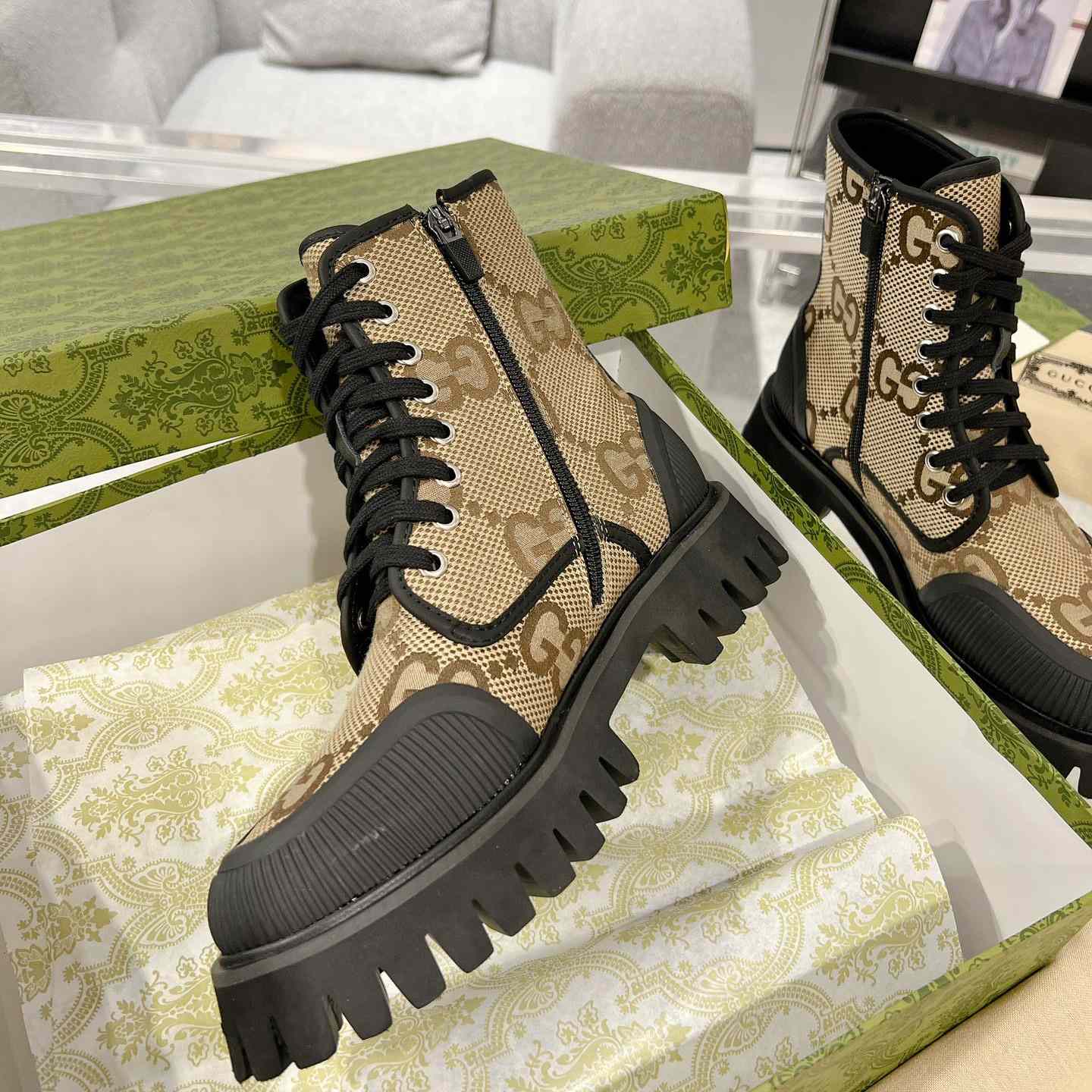 Gucci Original GG Canvas Boots  - 