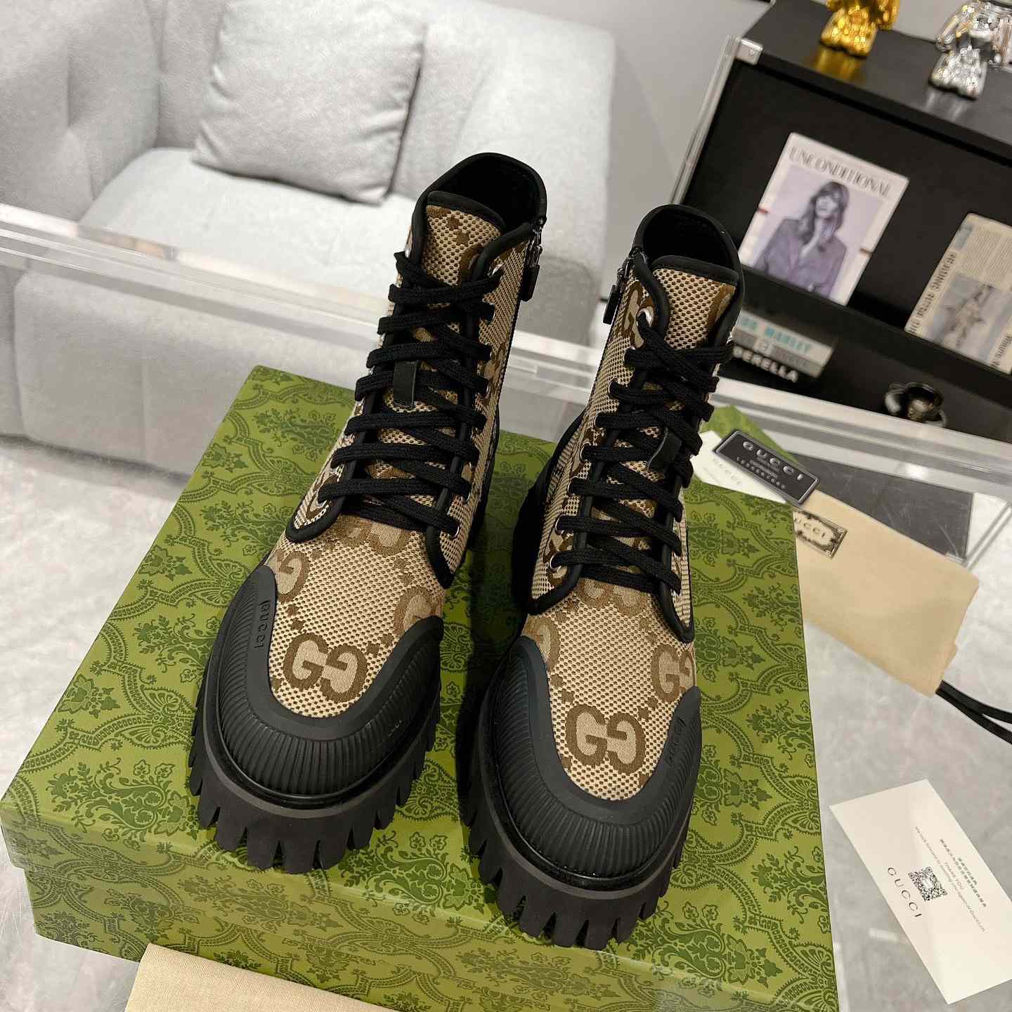 Gucci Original GG Canvas Boots  - 