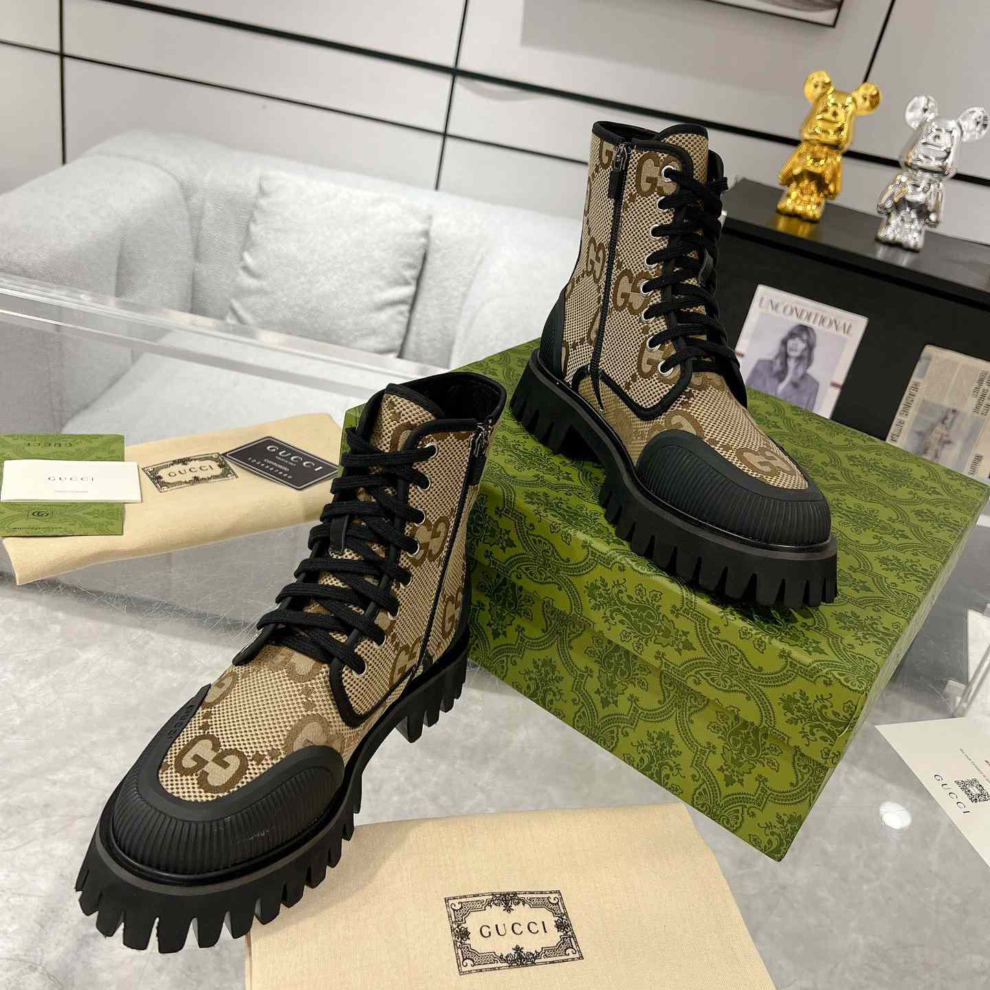 Gucci Original GG Canvas Boots  - 