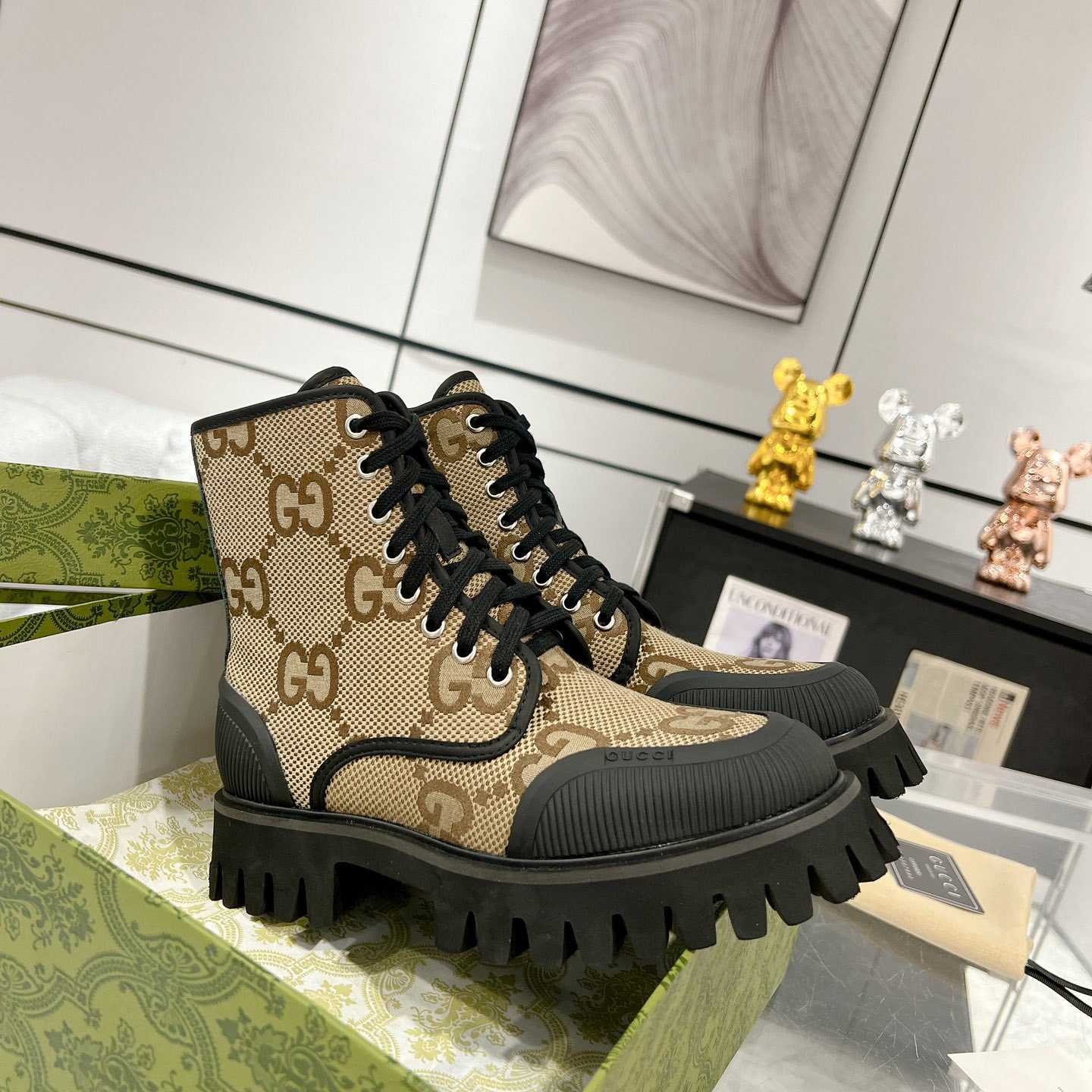 Gucci Original GG Canvas Boots  - 