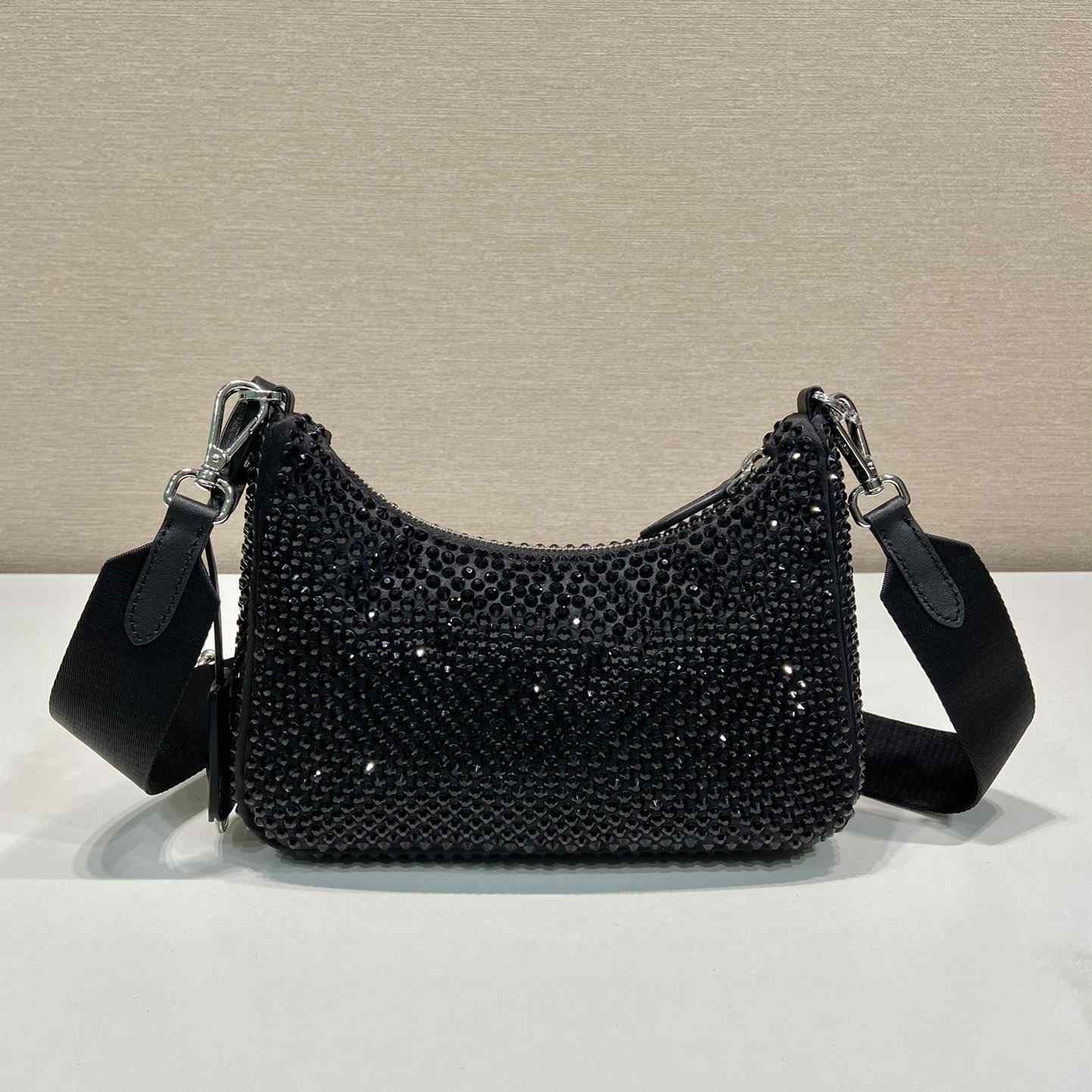 Prada Re-Edition 2005 Satin Bag With Crystals - 