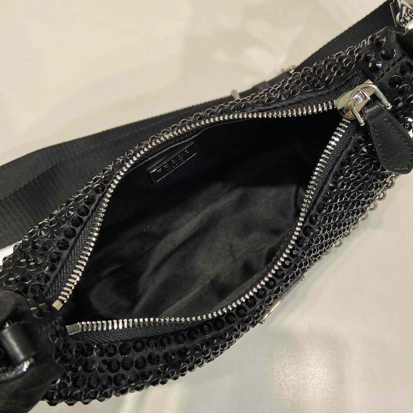 Prada Re-Edition 2005 Satin Bag With Crystals - 