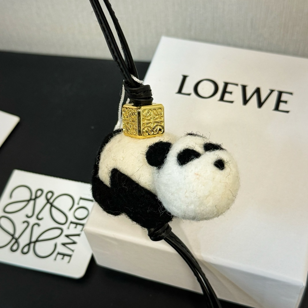 Loewe Panda Charm In Felt And Calfskin - 