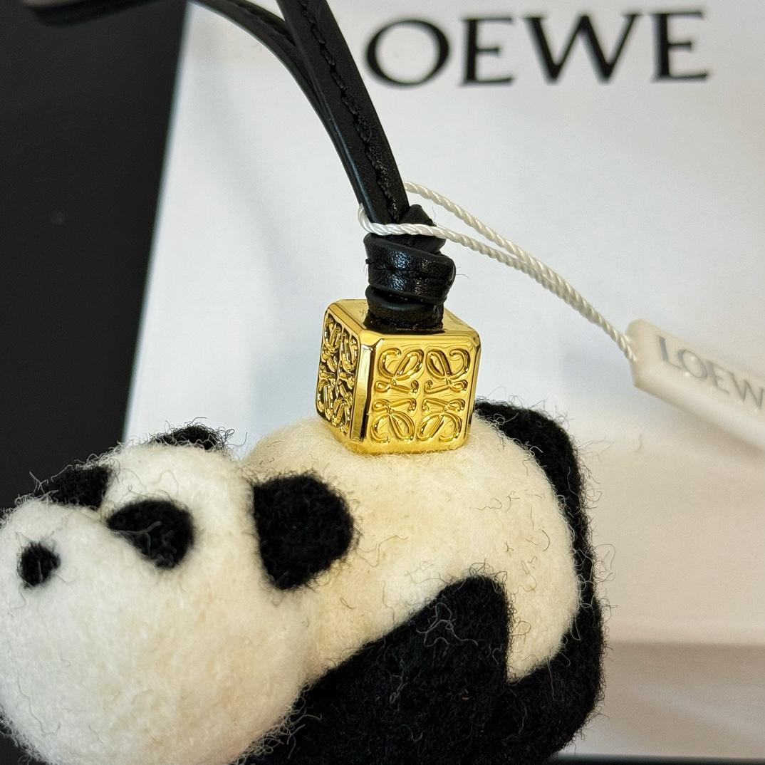 Loewe Panda Charm In Felt And Calfskin - 