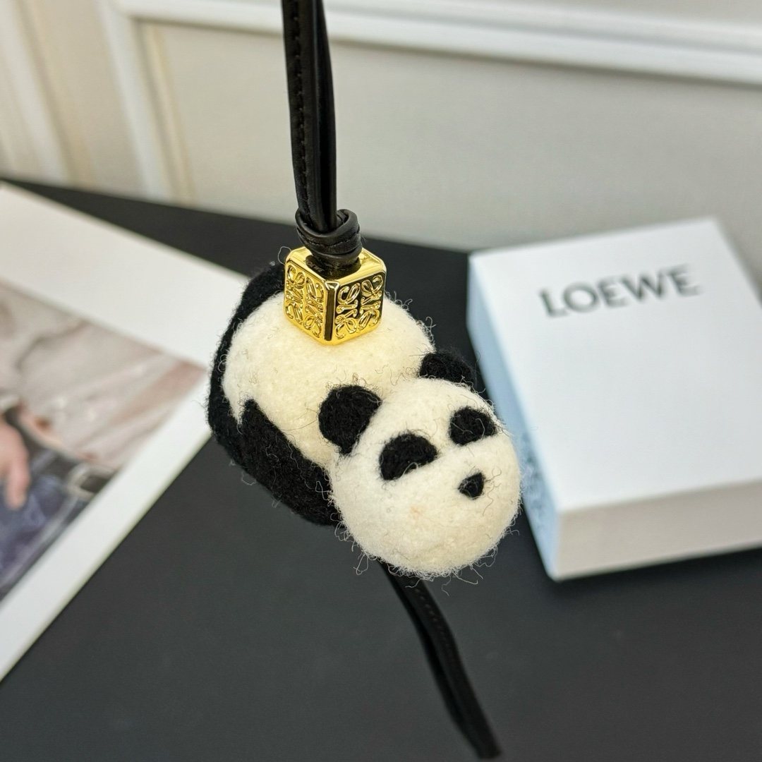 Loewe Panda Charm In Felt And Calfskin - 