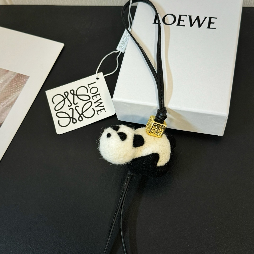 Loewe Panda Charm In Felt And Calfskin - 