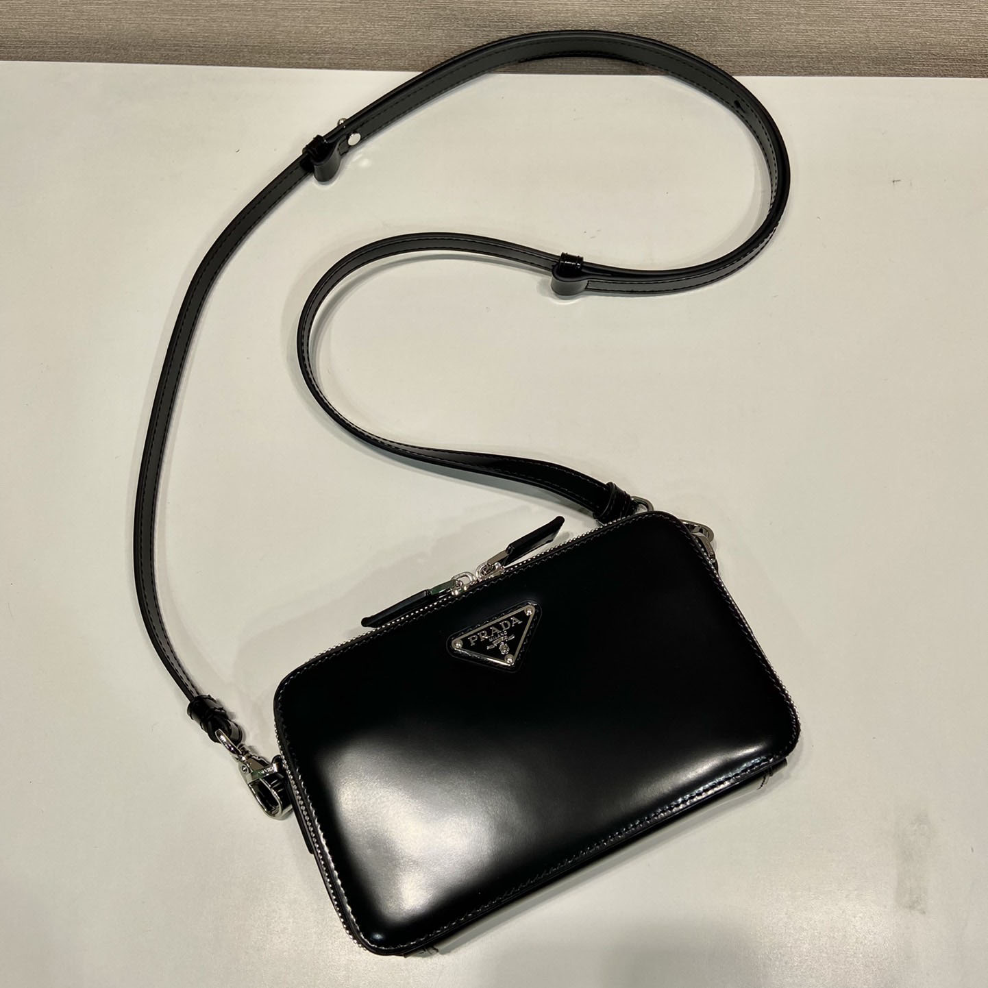 Prada Brique Brushed Leather Bag - 