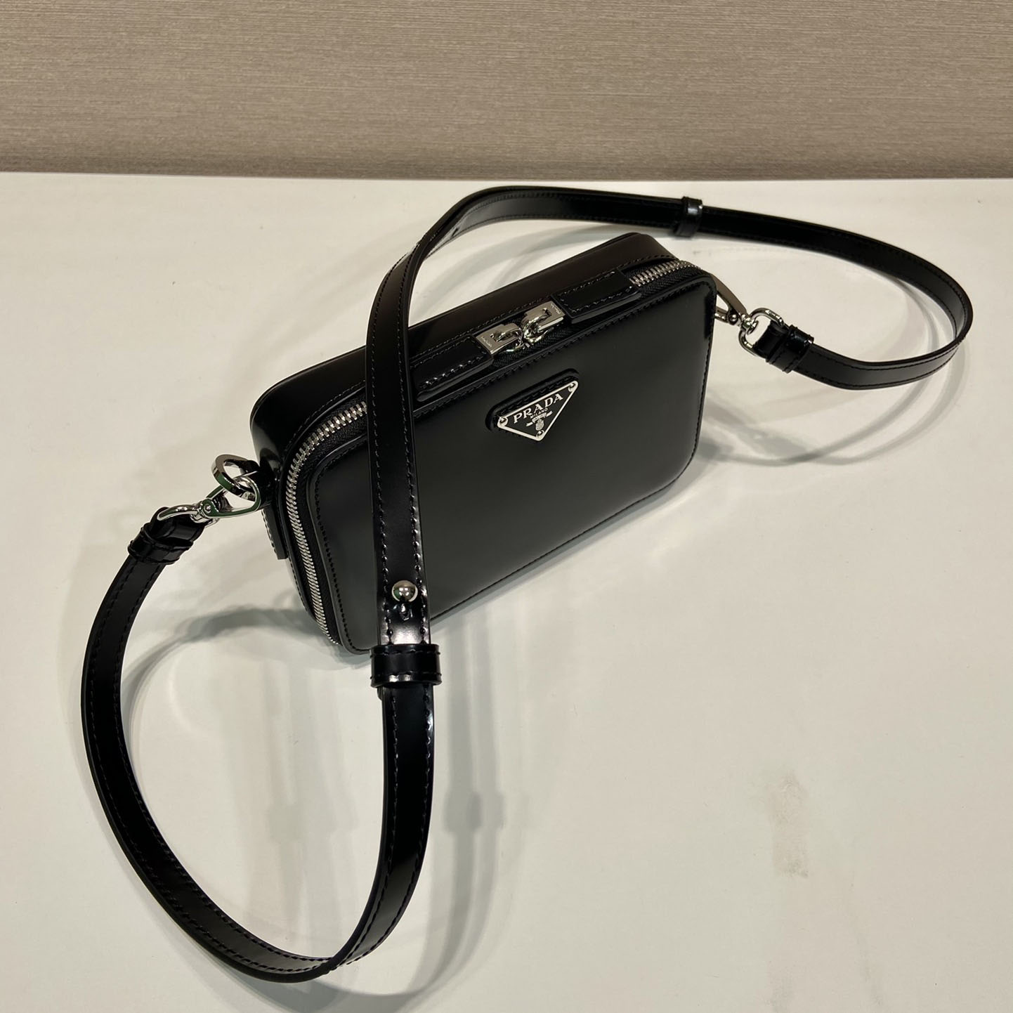 Prada Brique Brushed Leather Bag - 