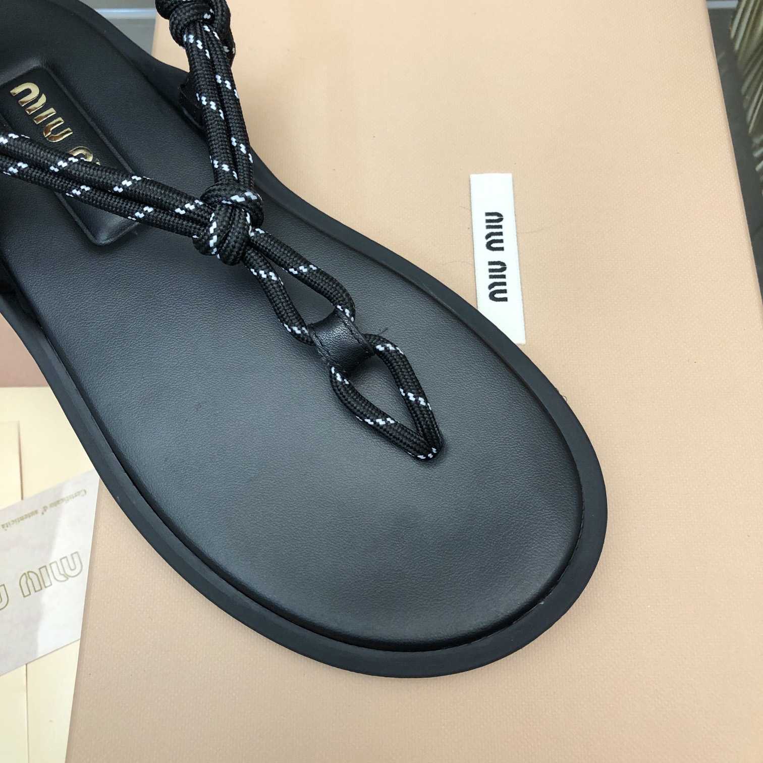 Miu Miu Riviere Cord And Leather Sandals - 