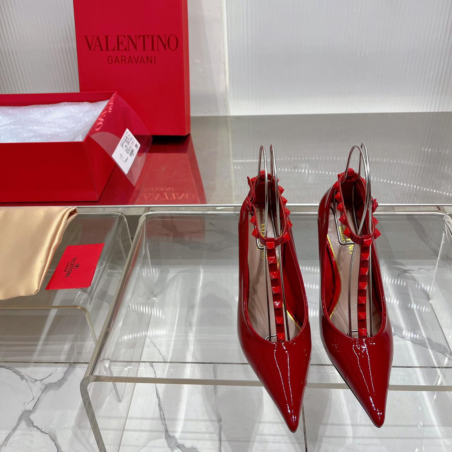 Valenti Rockstud Patent Leather Pumps With Matching Studs 100mm - 
