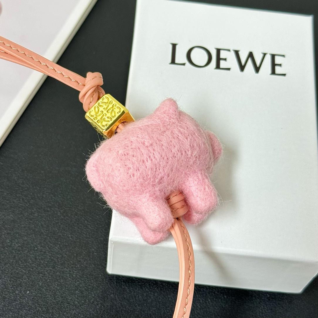 Loewe Pig Charm In Felt - 