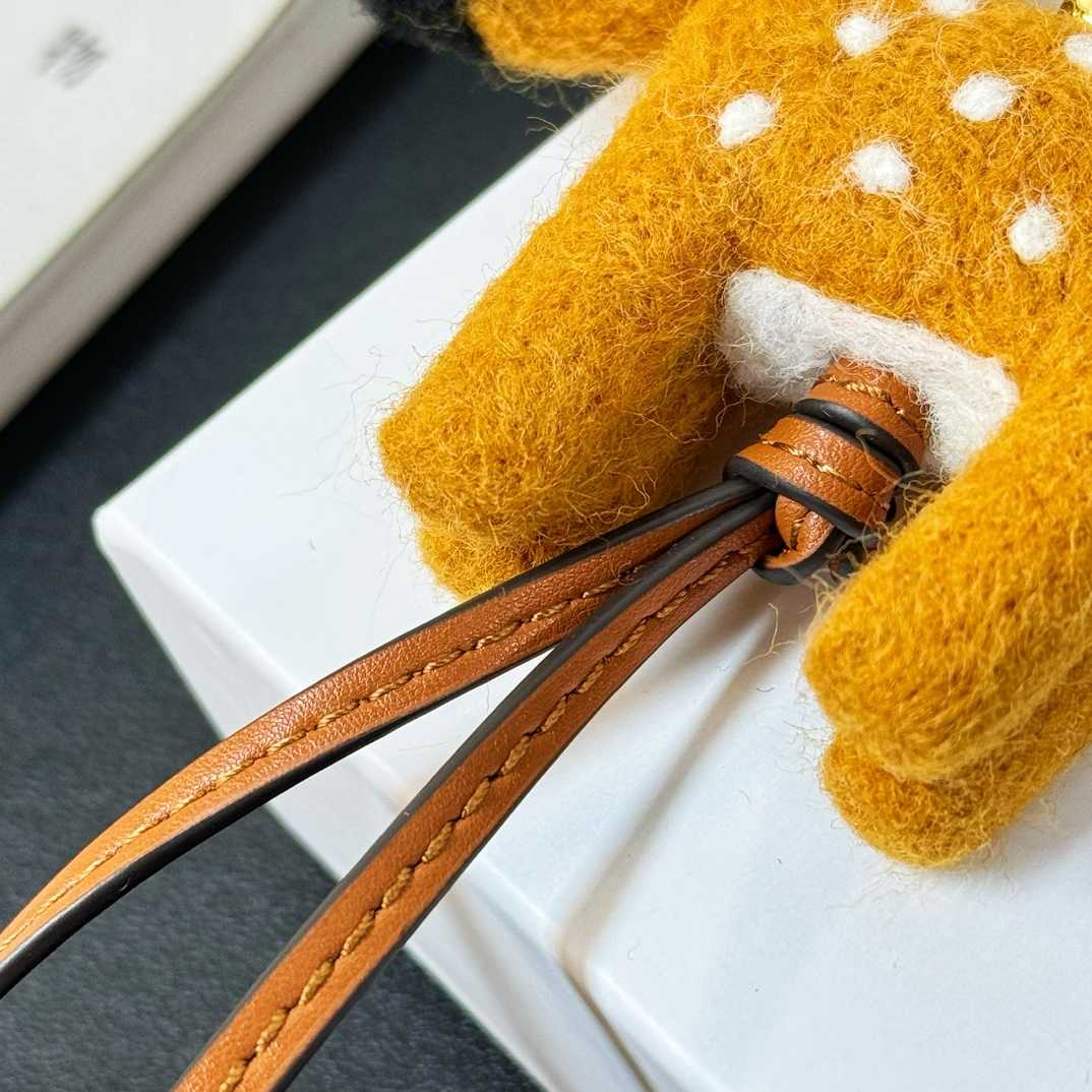 Loewe Deer Charm In Felt And Calfskin - 