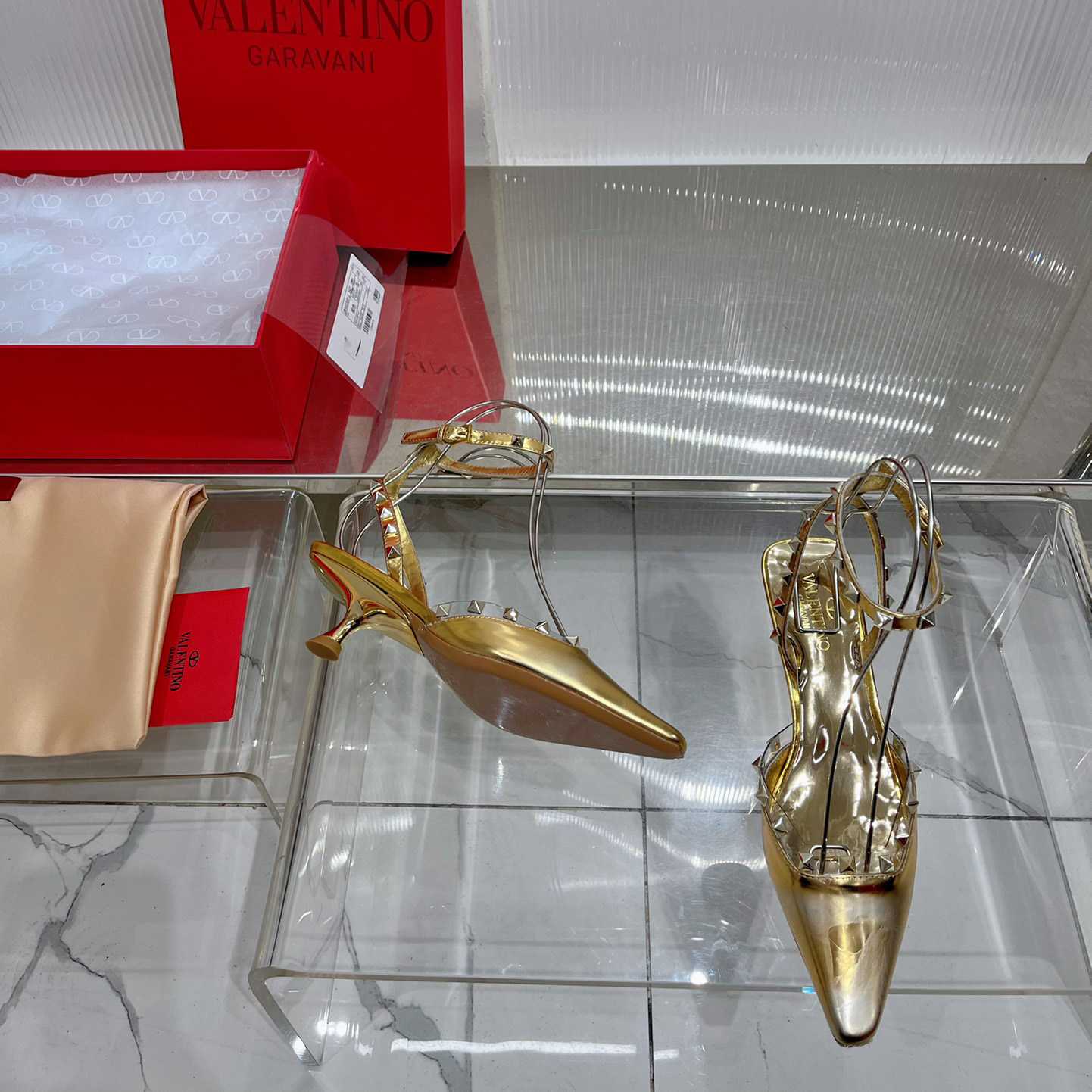 Valenti Garavani Rockstud Couture 58mm Mirrored Pumps - 