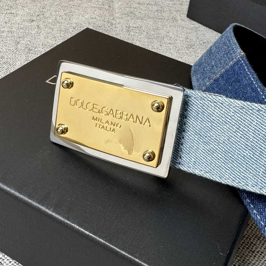 Dolce & Gabbana Denim Belt With Branded Tag - DesignerGu