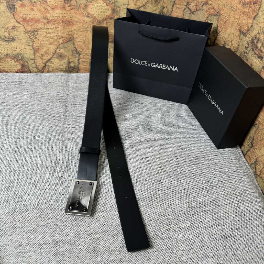 Dolce & Gabbana Calfskin Belt With Branded Tag - DesignerGu