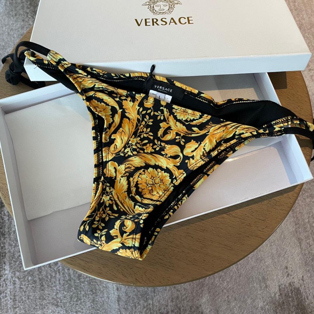 Versace Baroque-print Triangle Bikini  - 