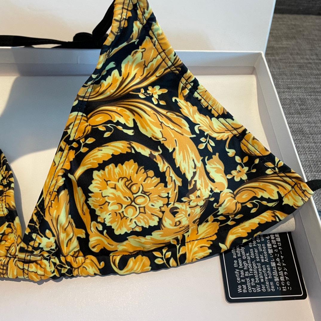 Versace Baroque-print Triangle Bikini  - 