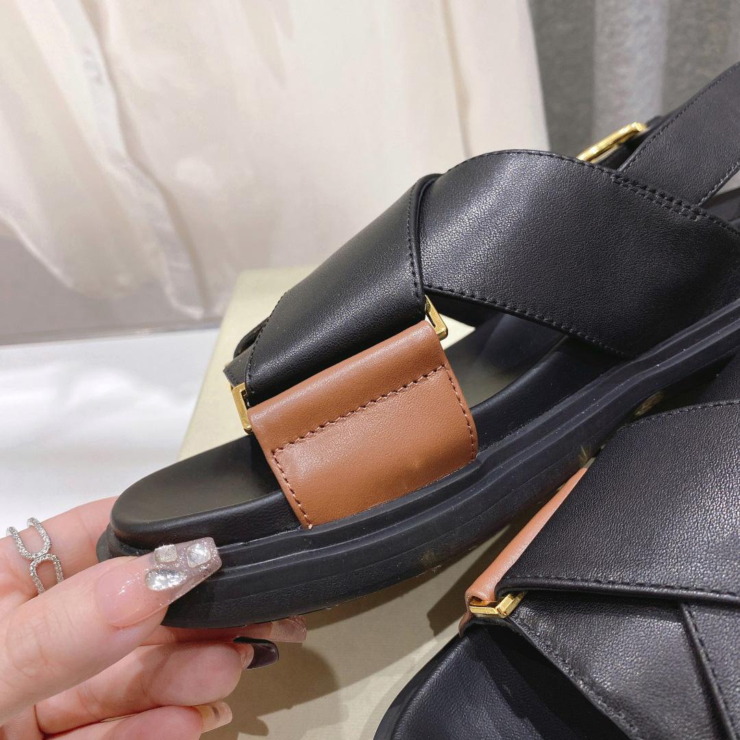 Marni Black And Brown Leather Fussbett - 