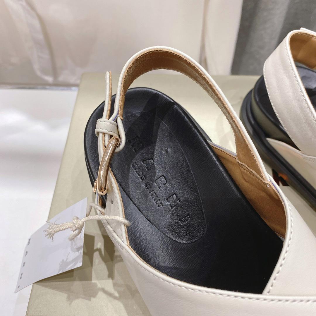 Marni White Leather Fussbett - 