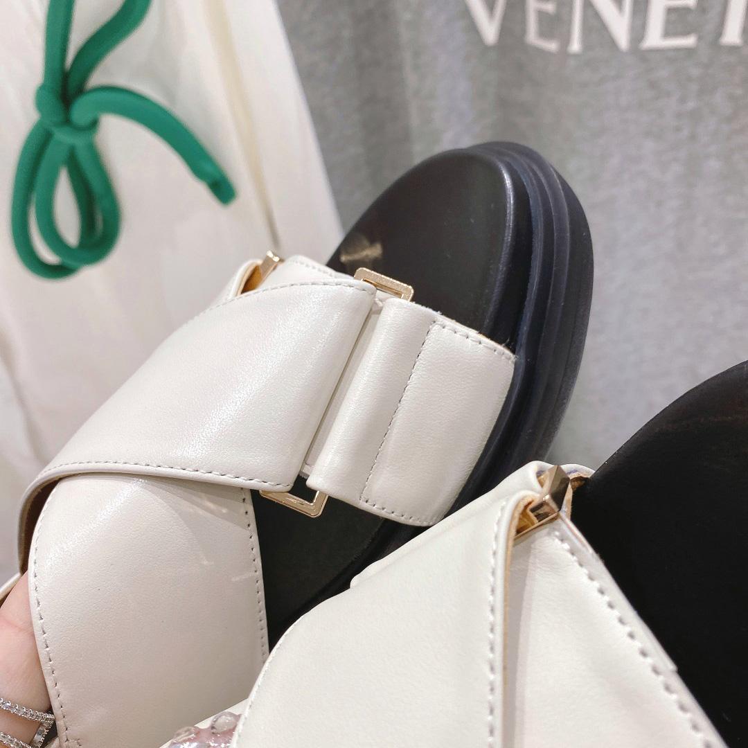 Marni White Leather Fussbett - 