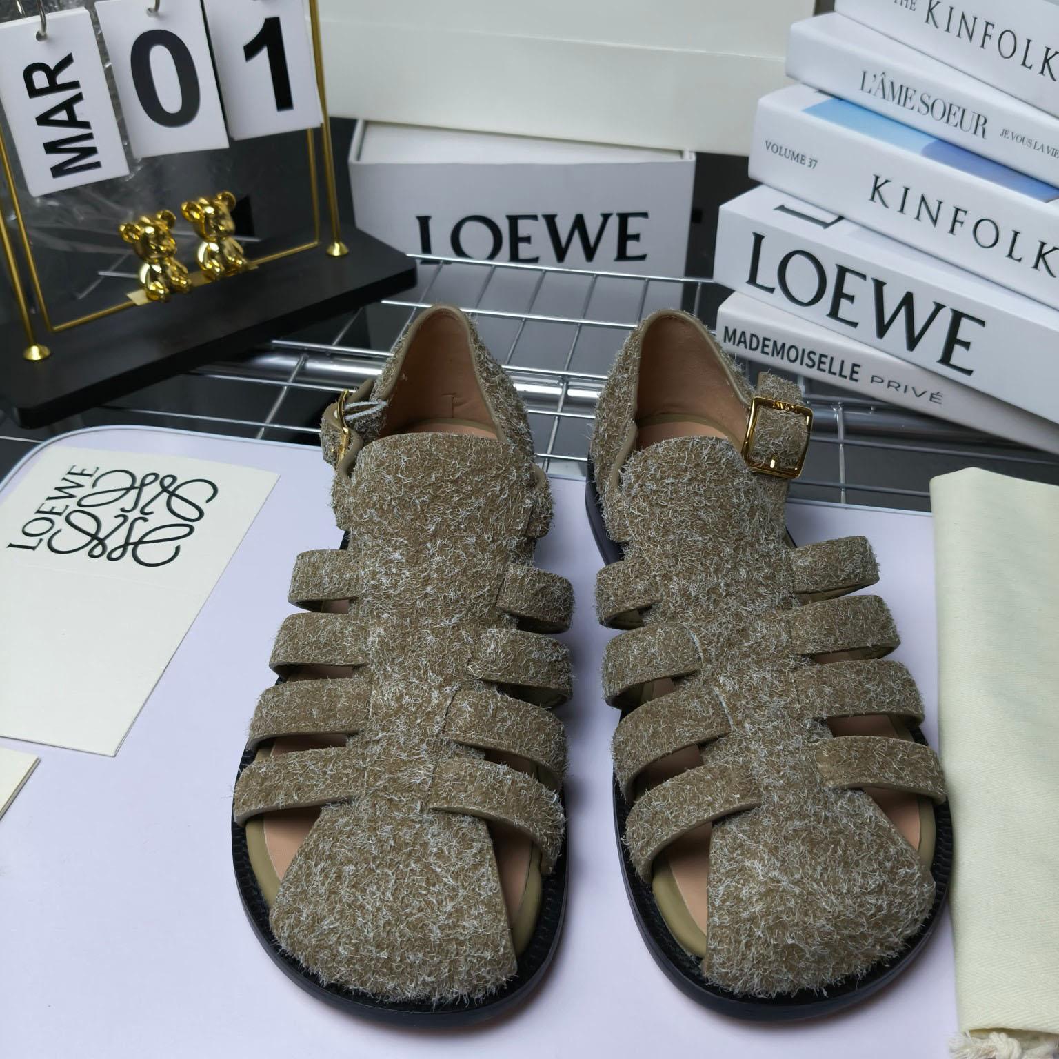 Loewe Campo Sandal In Brushed Suede - 