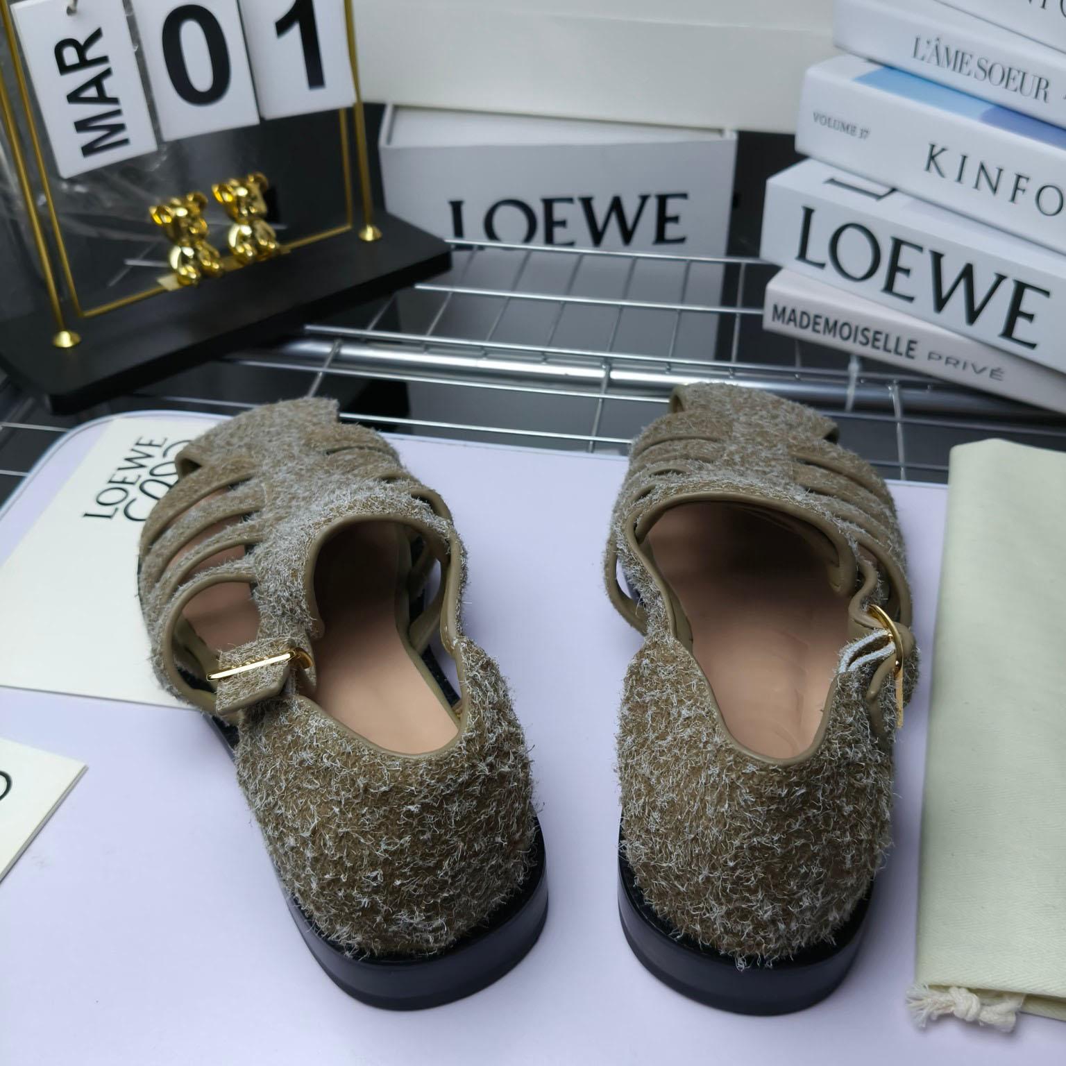 Loewe Campo Sandal In Brushed Suede - 