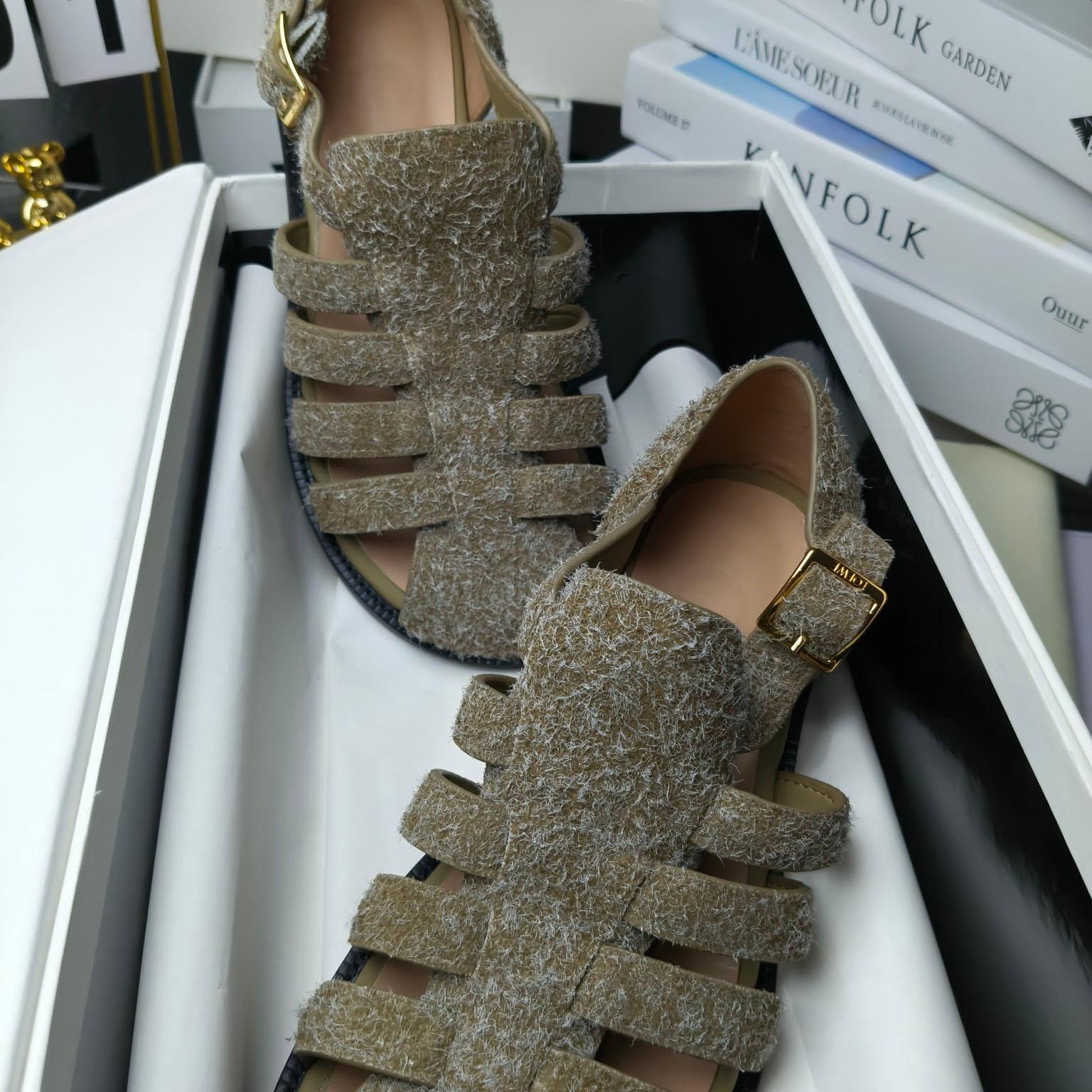 Loewe Campo Sandal In Brushed Suede - 