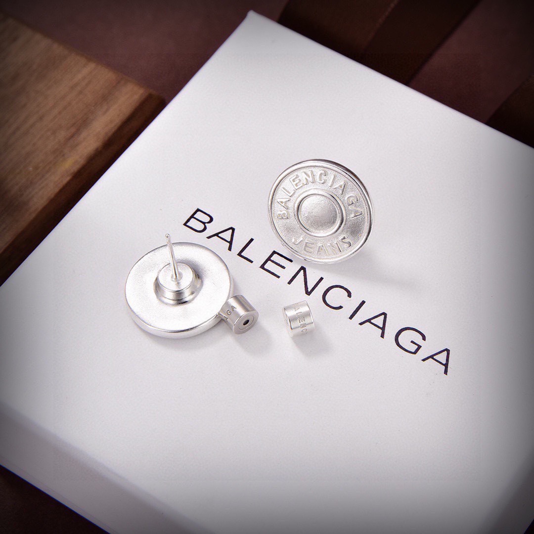 Balenciaga Jeans Stud Earrings - 