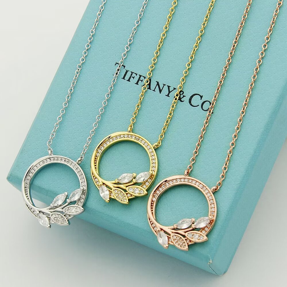 Tiffany & Co. Diamond Vine Circle Pendant In Platinum - 
