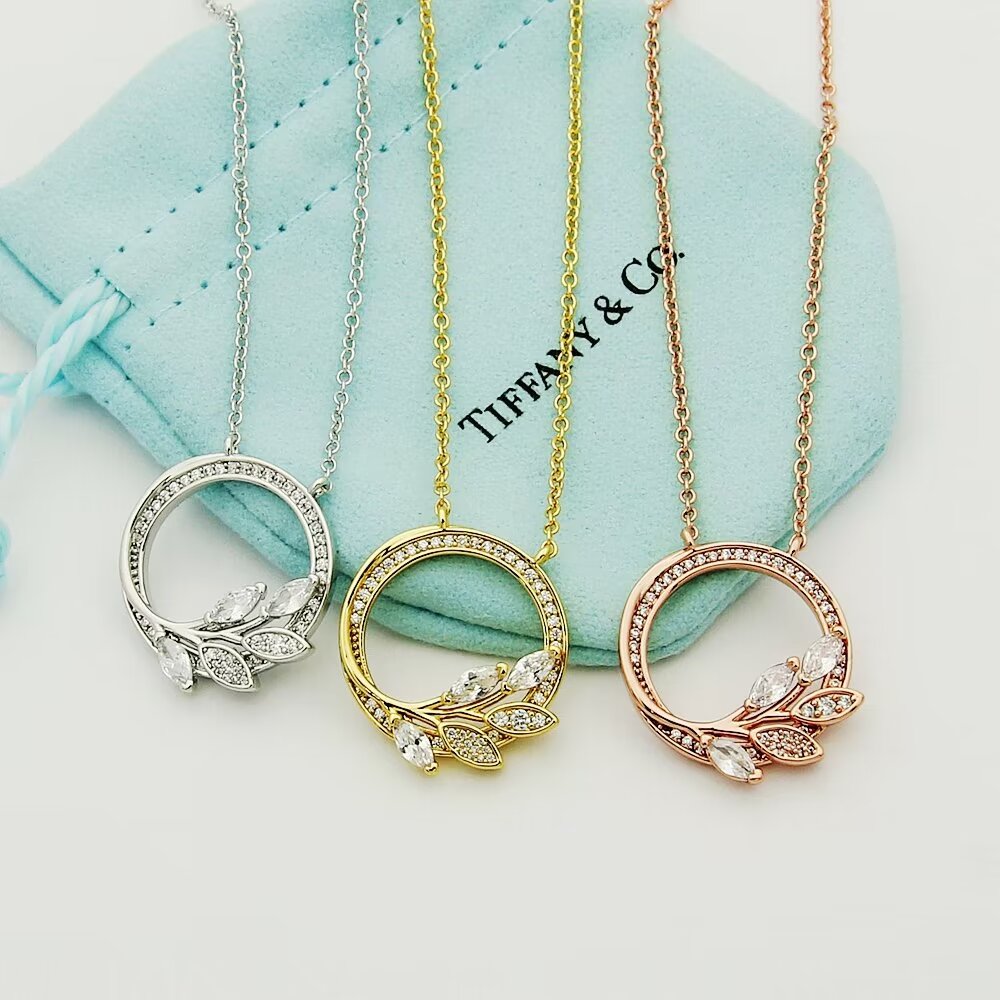 Tiffany & Co. Diamond Vine Circle Pendant In Platinum - 