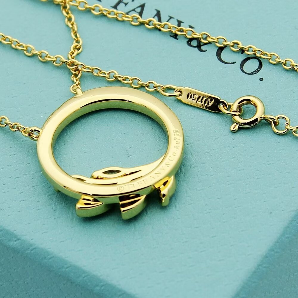 Tiffany & Co. Diamond Vine Circle Pendant In Platinum - 
