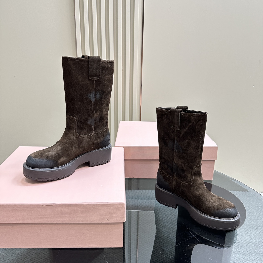 Miu Miu Suede Boots - 