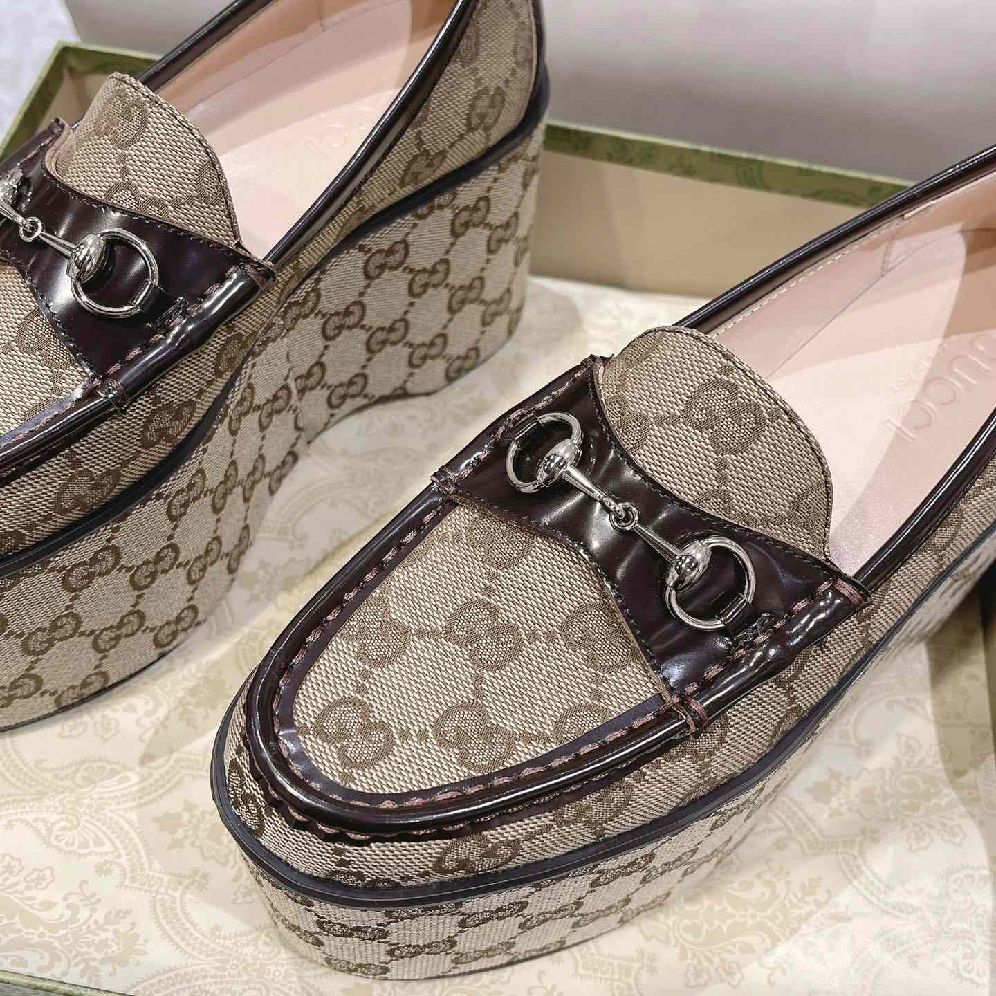 Gucci Women's Horsebit Wedge Loafer - 