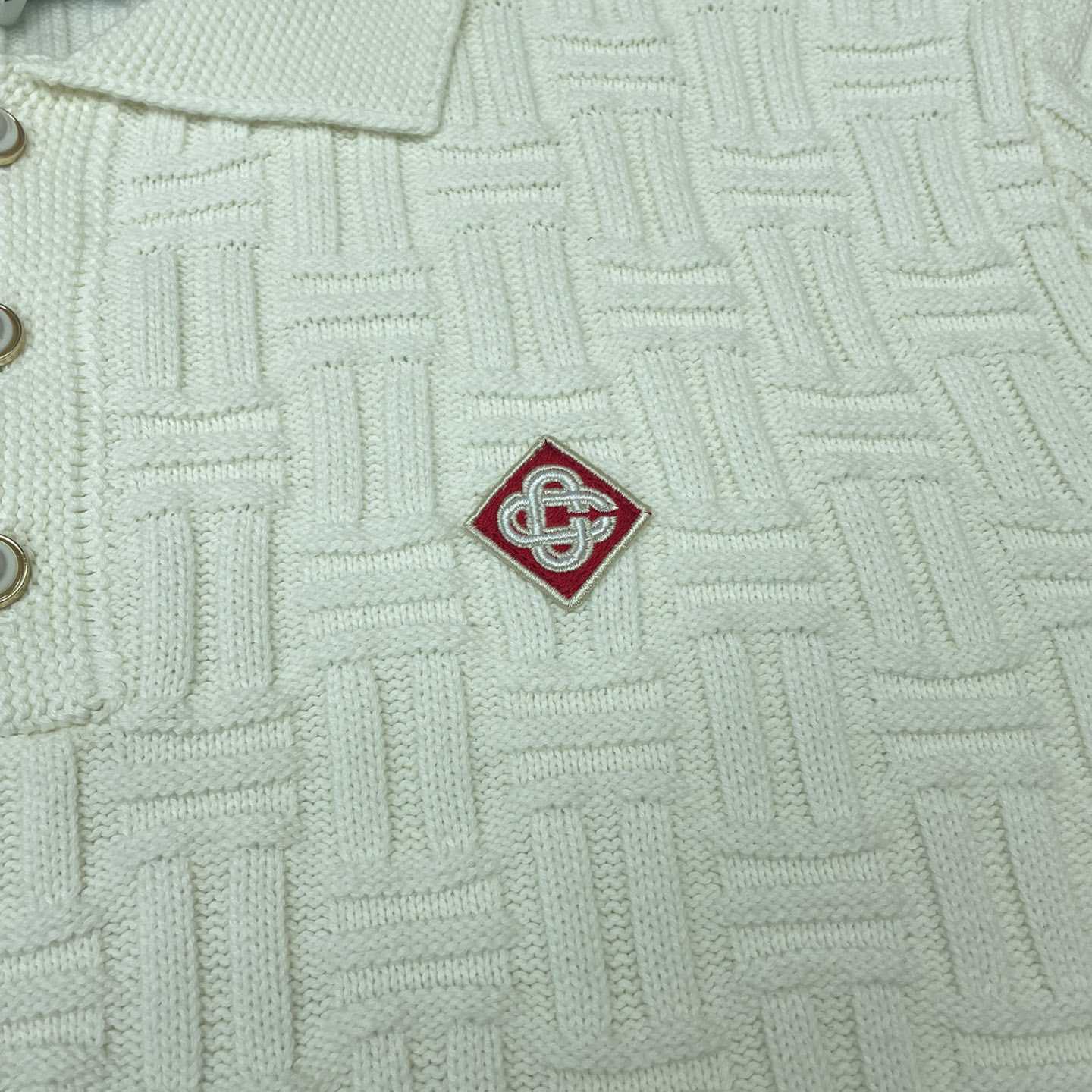 Casablanca Column Stitch Wool Knit Polo  D0064 - 