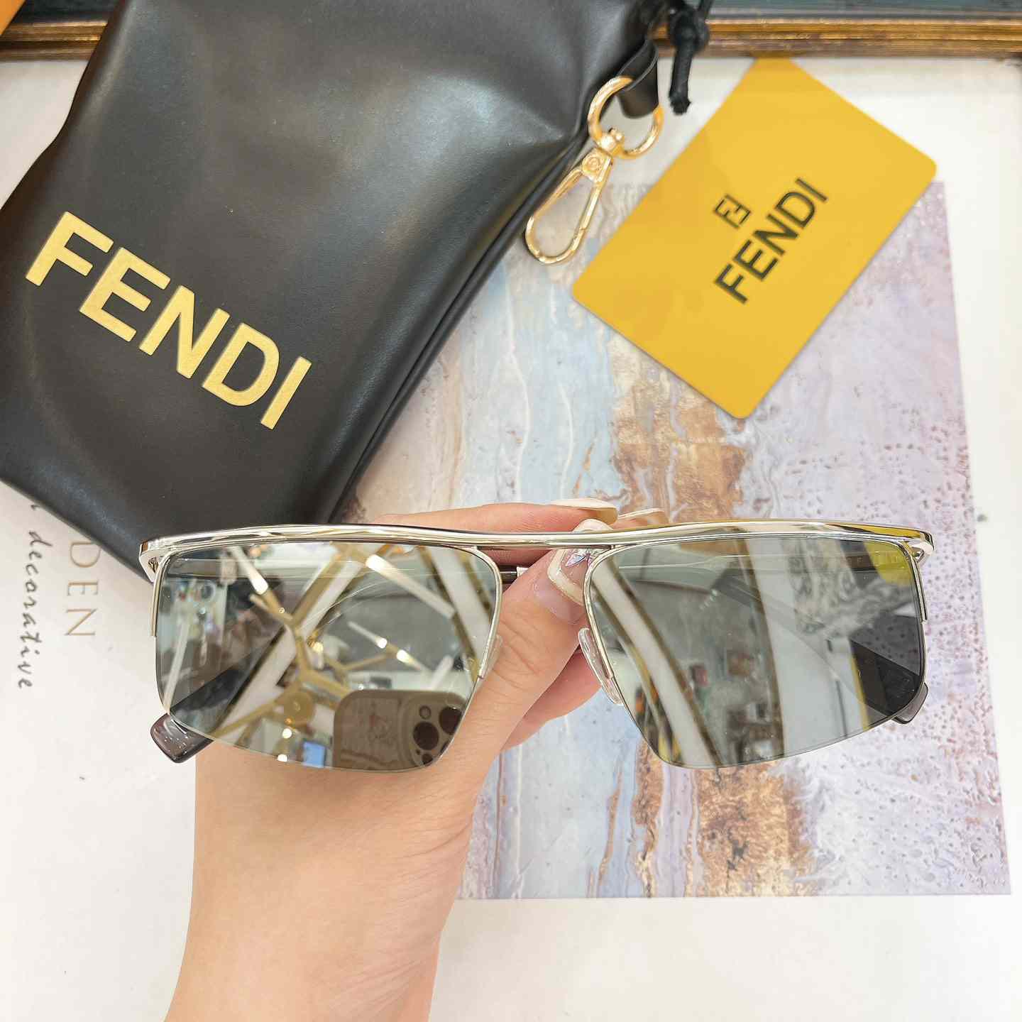 Fendi Travel Ruthenium-colored Metal Sunglasses  FE40141U  - 