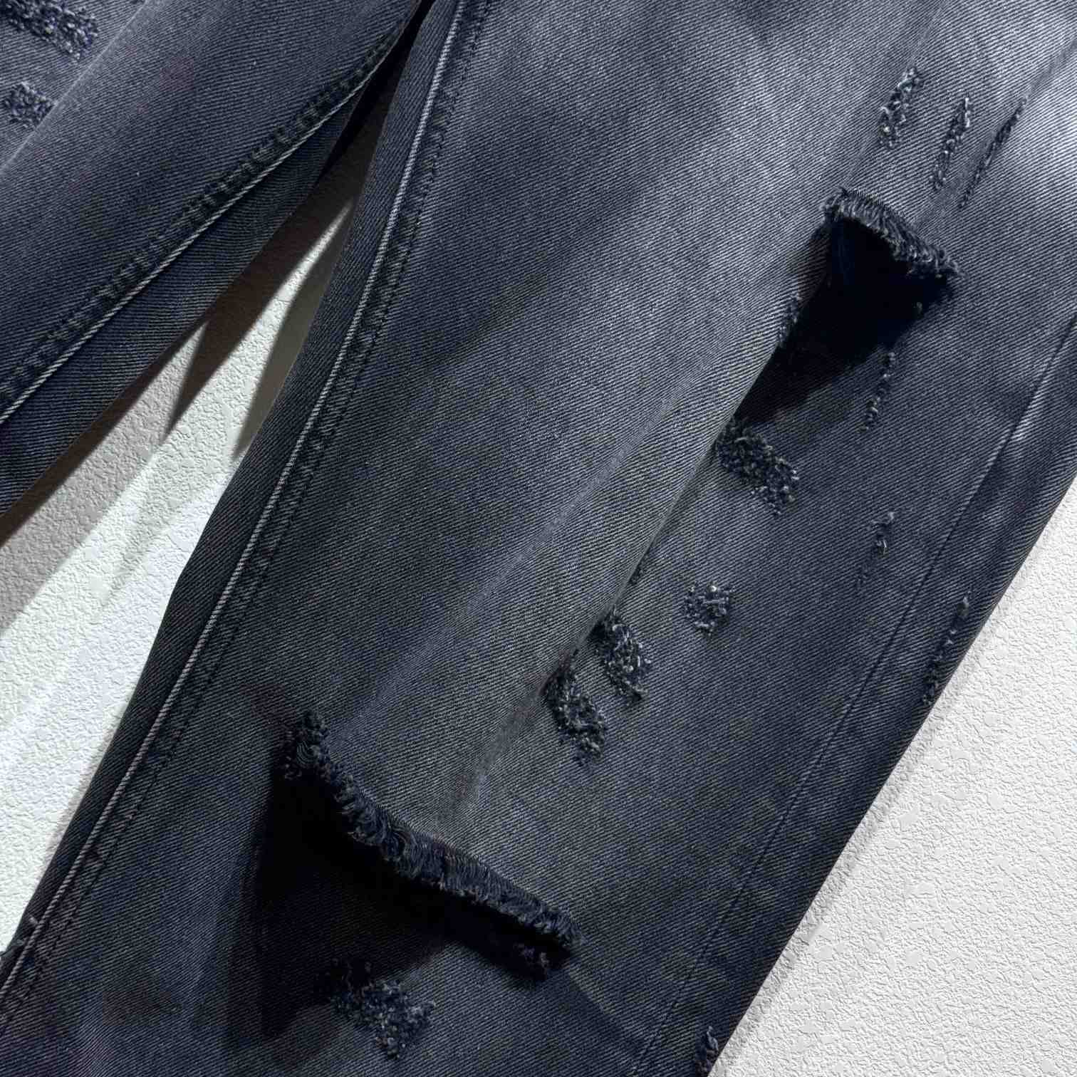 Celine Wesley Jeans In Black Destroyed Denim  - 
