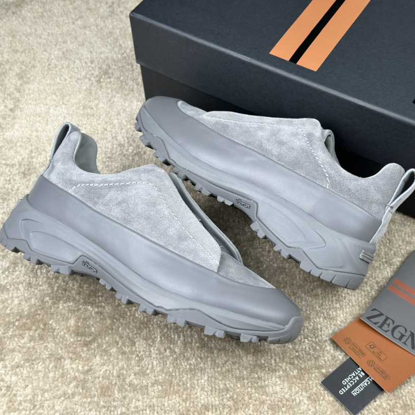 Zegna Suede And Leather Triple Stitch™ Monte Sneakers - 