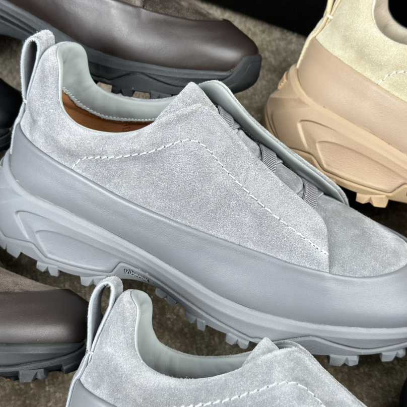 Zegna Suede And Leather Triple Stitch™ Monte Sneakers - 