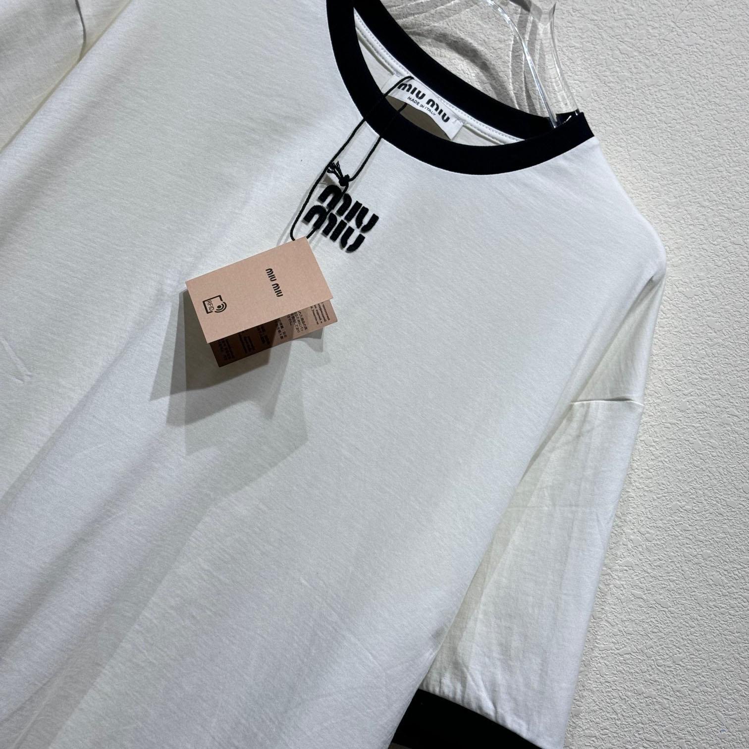 Miu Miu Logo Cotton T-shirt - 