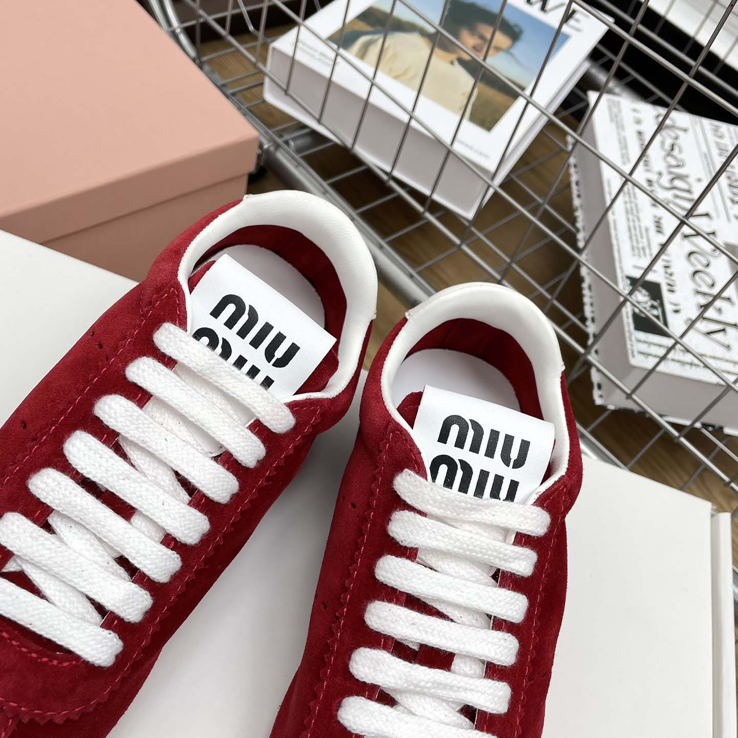 Miu Miu Plume Suede Sneakers - 