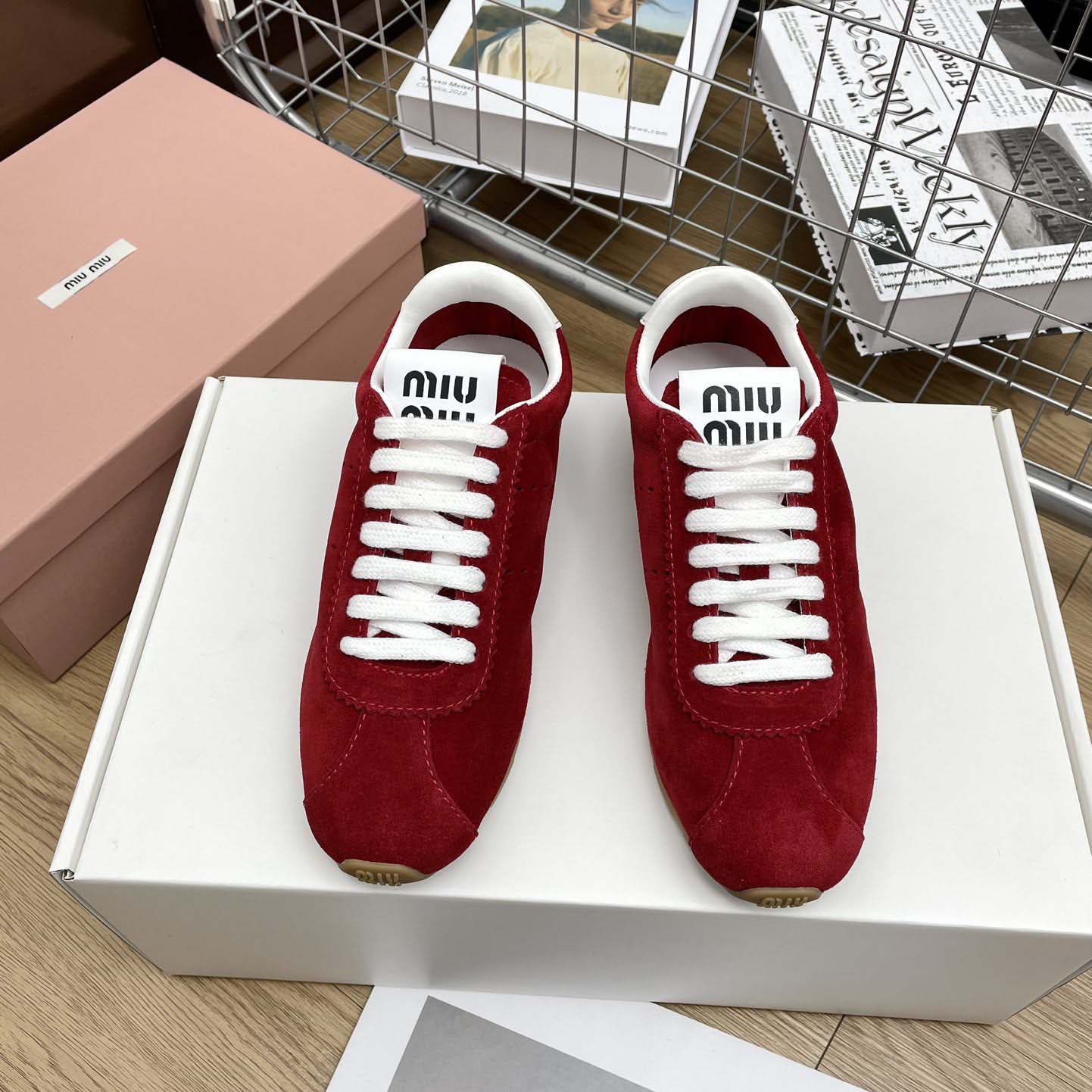 Miu Miu Plume Suede Sneakers - 