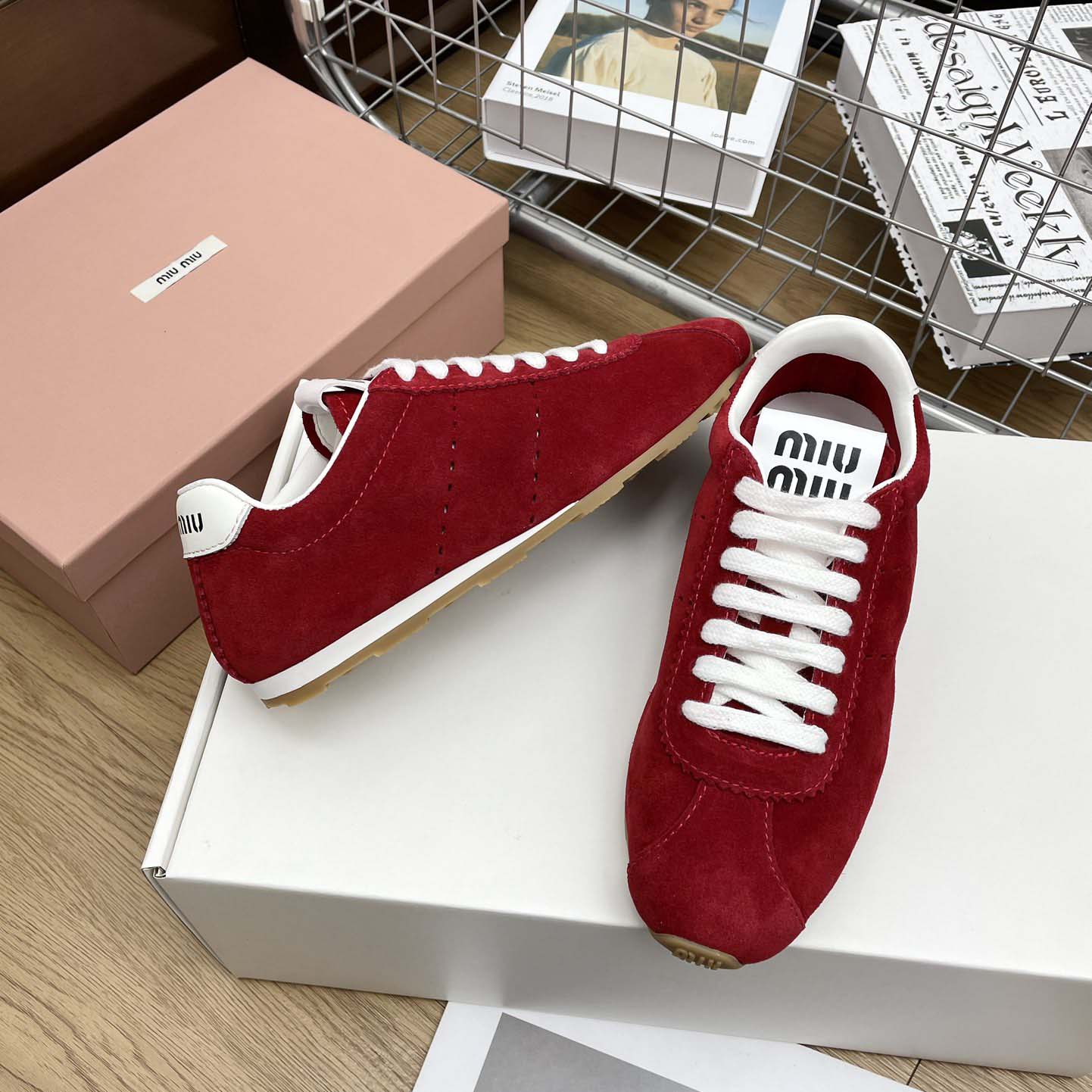 Miu Miu Plume Suede Sneakers - 