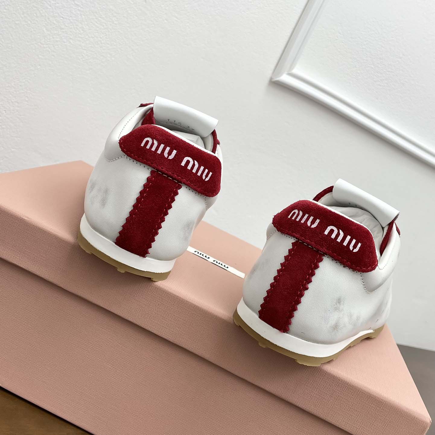 Miu Miu Plume Nappa Leather And Suede Sneakers - 