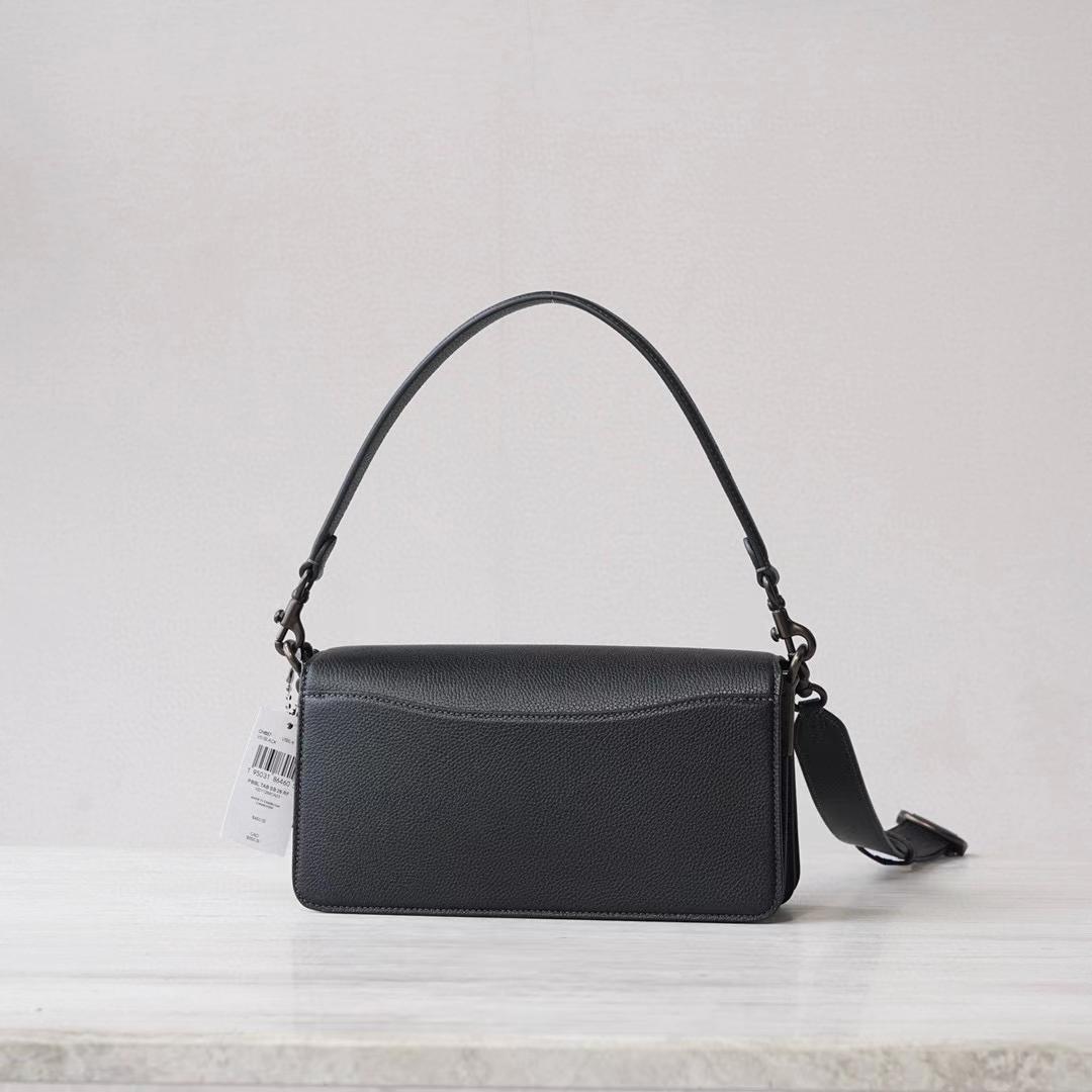Coach Women's Black Pebble Tabby Shoulder Bag （26*15*8cm） - 