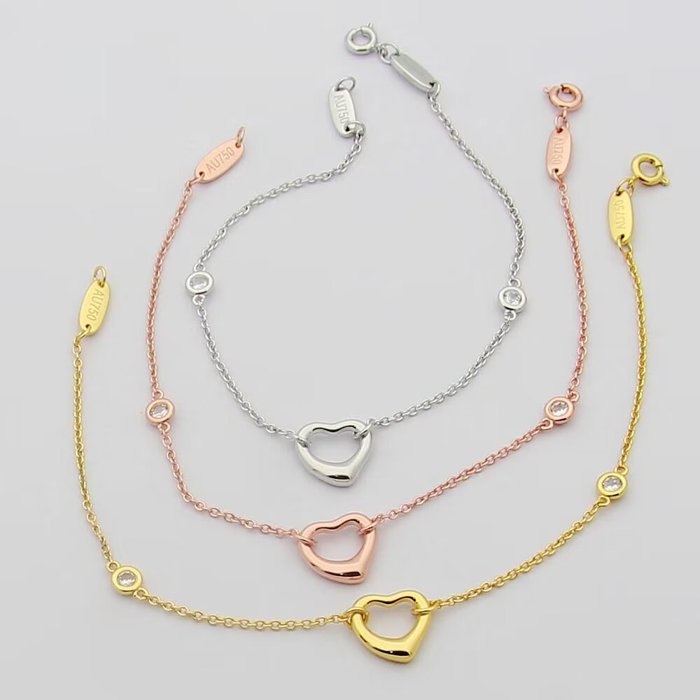Tiffany & Co. Elsa Peretti® Diamonds by the Yard® Open Heart Bracelet - 